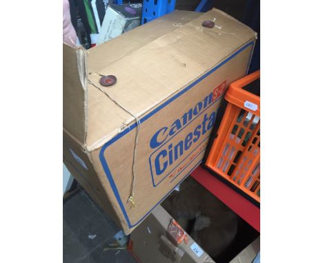A box containing Canon P-8 Cinestar film projector 