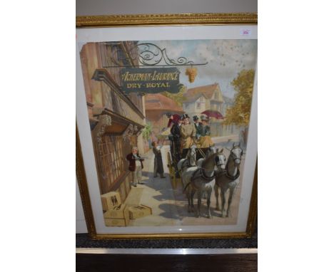 A vintage pub tavern advertising print for Ackerman Laurance Champagne