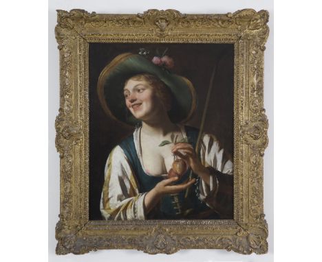 Gerrit van Honthorst (Dutch 1590-1656) Shepherdess Holding Apples Signed upper right Oil on canvas 78 x 63.5cm; 30½ x 25in Pr