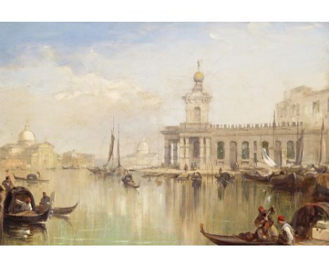 Edward Pritchett (1808-1894) Dogana da Mar, Venice Oil on canvas 19 x 26.5cm; 7½ x 10½in ++Relined, restored, some areas of r