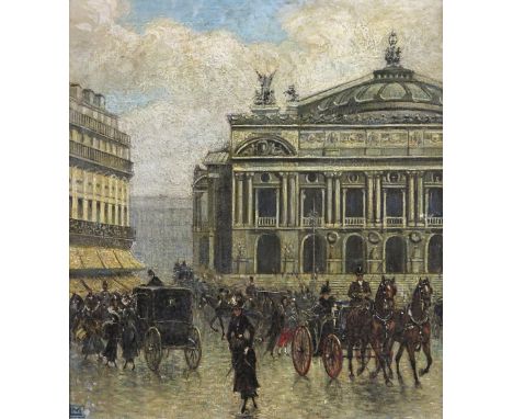 Matteo Lovatti (Italian 1861-c.1909) L~Opera, Paris Signed with a monogram Oil on panel 23 x 21cm; 9 x 8¼in Provenance: Artis