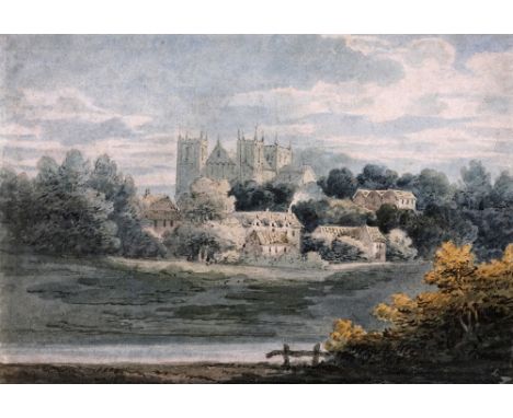 Attributed to Thomas Girtin (1775-1802) A view of Ripon Cathedral, North Yorkshire c.1795 Watercolour, unframed 20 x 28cm; 8 