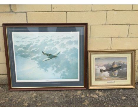 A large framed and glazed Gerald Coulson print titled 'Johnny Comes Home', 38 3/4 x 32 1/2" and one other titled 'Classic Win
