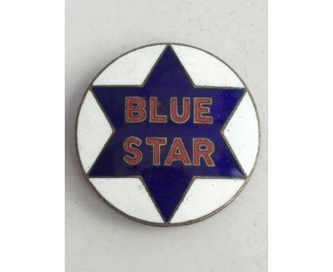 A Blue Star enamel circular lapel badge. 