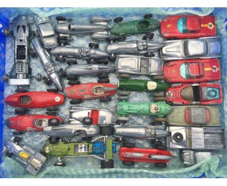 A selection of mostly Dinky and Corgi diecast toys to include single seater racing cars etc. 