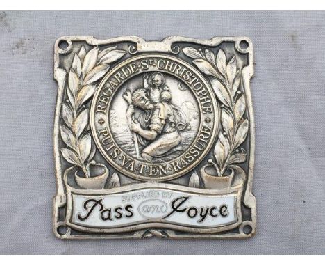 A part enamel supplier's plaque for Pass and Joyce (Rolls-Royce).