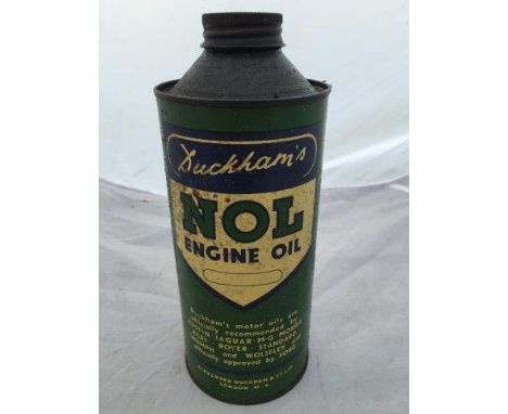 A Duckham's NOL Engine Oil quart cylindrical can, in good condition. 