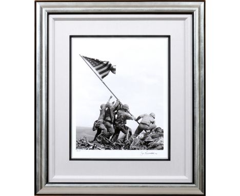 JOE ROSENTHAL (AMERICAN 1911-2006), PHOTOGRAPH, "MARINES RAISING THE FLAG AT IWO JIMA, 1945", 1994-1995, H 17 1/2", W 13 1/2"