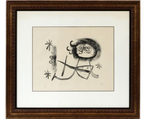 JOAN MIRO (SPANISH, 1893-1983), LITHOGRAPH, 1948, H 16", L 20", PLATE X, ALBUM 13 Pencil signed Mir¢, dated 1948 and numbered