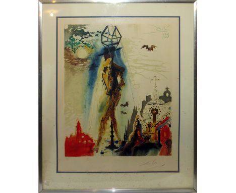 SALVADOR DALI, (SPANISH 1904-1989), COLOR LITHOGRAPH, 1970, H 21", W 16 1/2", "DON JOS'S LAST APPEARANCE" (FROM "CARMEN")Pen