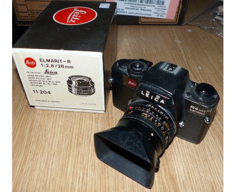 A Leica R4 MOT Electronic with Elmarit - R f2.8 28 mm lens