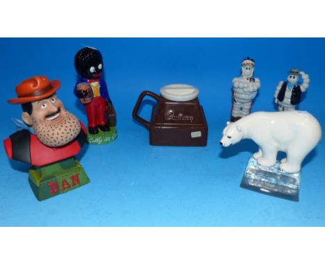 A Royal Doulton limited edition advertising figure "Fox's Polar Bear"; a Coalport "Favoured Golly"; 2 Wade Michelin figures; 