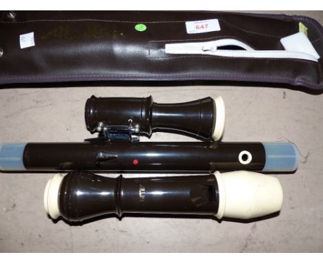 A large Aulos recorder in soft case