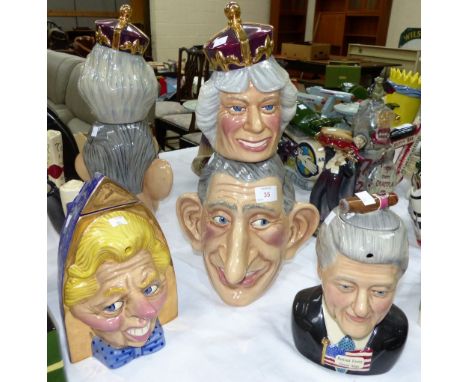 Three limited edition novelty teapots:  "The Iron Lady", "Liarbillytea" & "Pipe Dream"