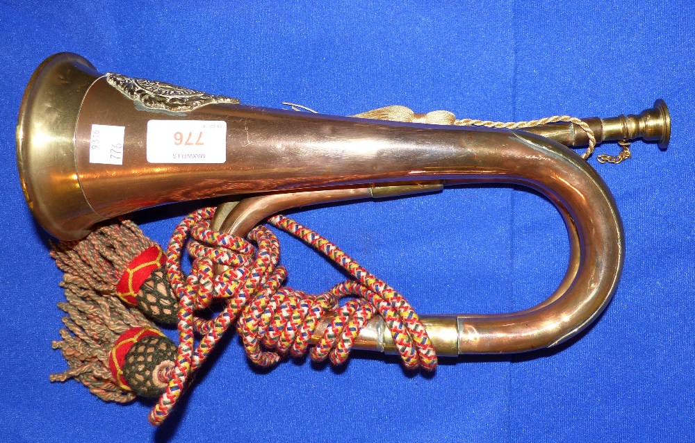 A copper/brass bugle Argyll & Sutherland Highlanders; and a post horn