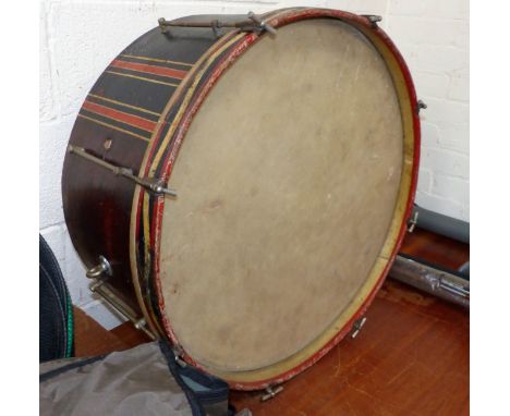 A Salvation Army bass drum with painted crest