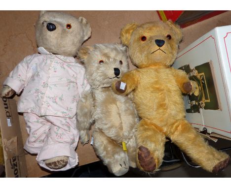 Three 1940's-60's Chiltern plush teddies