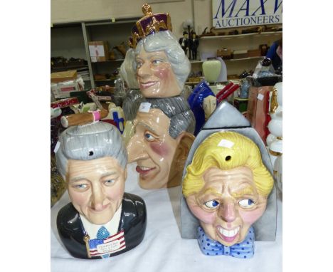 Three limited edition novelty teapots:  "The Iron Lady", "Liarbillytea" & "Pipe Dream"