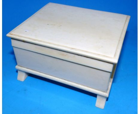 A 19th century ivory rectangular trinket box