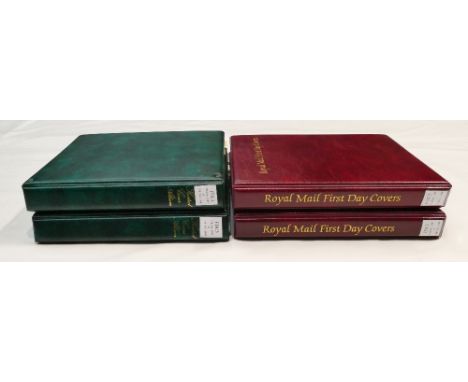 249 well presented First Day Covers in 4 albums, many with interesting postmarks (1980-1990)