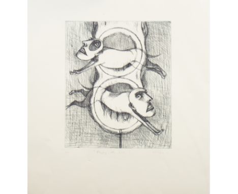 * KEITH MCINTYRE, PLAYING WITH FIREartist's proof etching, signed and dated '91 (lower right) and inscribed 'A/P' (lower left