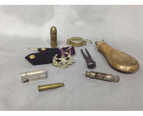 SHOT FLASKalong with bullet mould, compass, lighters, etc.