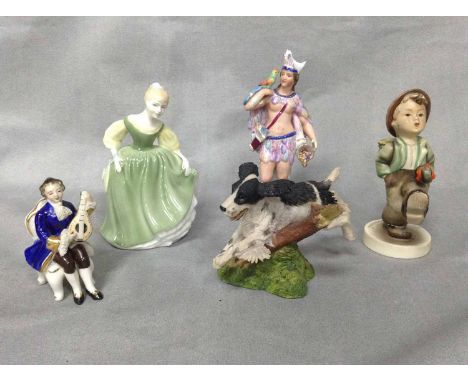 GOOD LOT OF CERAMIC FIGURESto include Capodimonte, Hummel, Royal Doulton, etc.