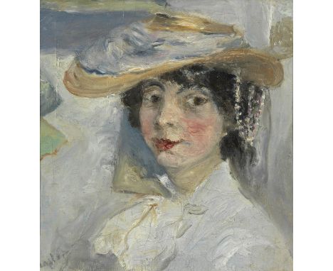  LARIONOV, MIKHAIL (1881-1964) Portrait of Natalia Goncharova, signed. Oil on canvas, 33.5 by 32.5 cm. Executed c. 1903–1905.