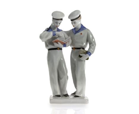  A Porcelain Composition of Nakhimovtsys (Naval Cadets)  SOFYA VELIKHOVA, PAINTING BY ELIZAVETA LUPANOVA, LOMONOSOV STATE POR