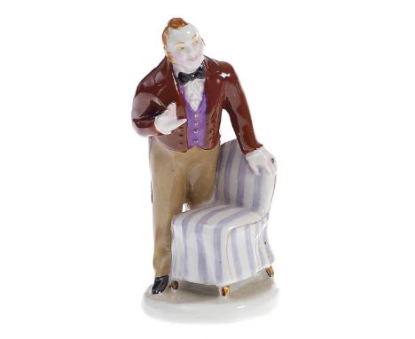  A Porcelain Figurine of Chichikov from Gogol's ''Dead Souls''  AFTER A MODEL BY BORIS VOROBYEV AND A PAINTED DESIGN BY IVAN 