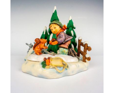 Produced in a limited edition, hand painted in matte finish made to be displayed atop Autumn Frolic display. M. I. Hummel imp