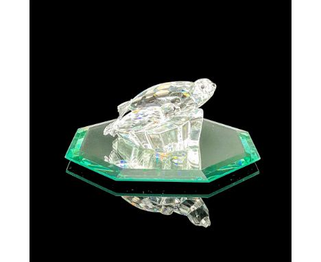 Mother and Child series; clear faceted crystal with black crystal eyes. Includes a reflective base. Swarovski SCS etched mark