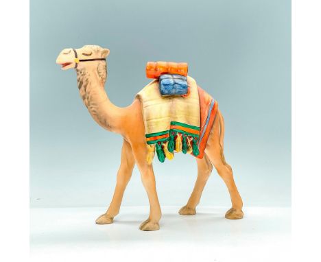 Beautifully made porcelain figure of a camel with a saddle standing. Part of the Goebel Nativity. Goebel W. Germany TMK5 back
