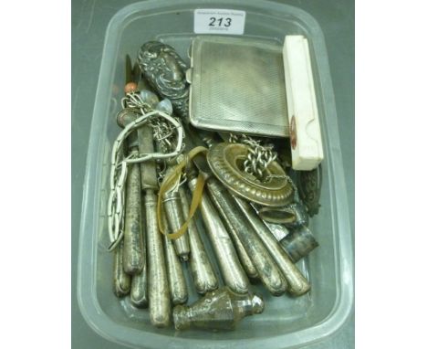 Silver and white metal collectables: to include a silver engine turned cigarette case  Birmingham 1909       CS