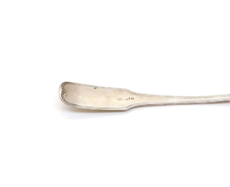 An Anglo Indian silver soup ladle, second half 19th century, Calcutta, by Robert Hamilton &amp; Co, Fiddle and Thread pattern