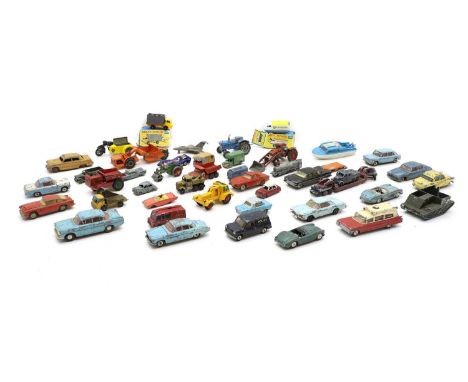 A large collection of Dinky, Corgi and Matchbox toys all without boxes, to include a Dinky Major Carrimore Transporter, a Cor