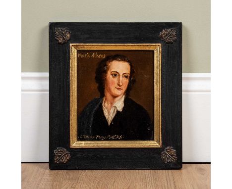 Edwin Frederick Holt (fl. 1864 - 1897), Portrait of Mark Aikens, oil on board, signed lower left, 16.5cm x 14cmIn good condit