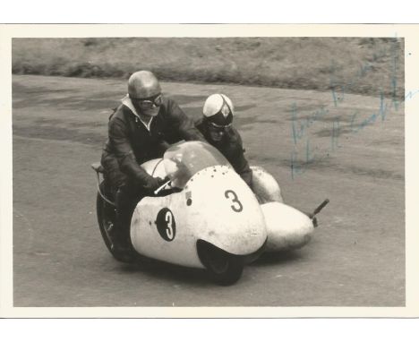 Bran Bardsley &amp; Peter Cropper Signed Motorcycle Vintage Photo. Good Condition. All signed pieces come with a Certificate 