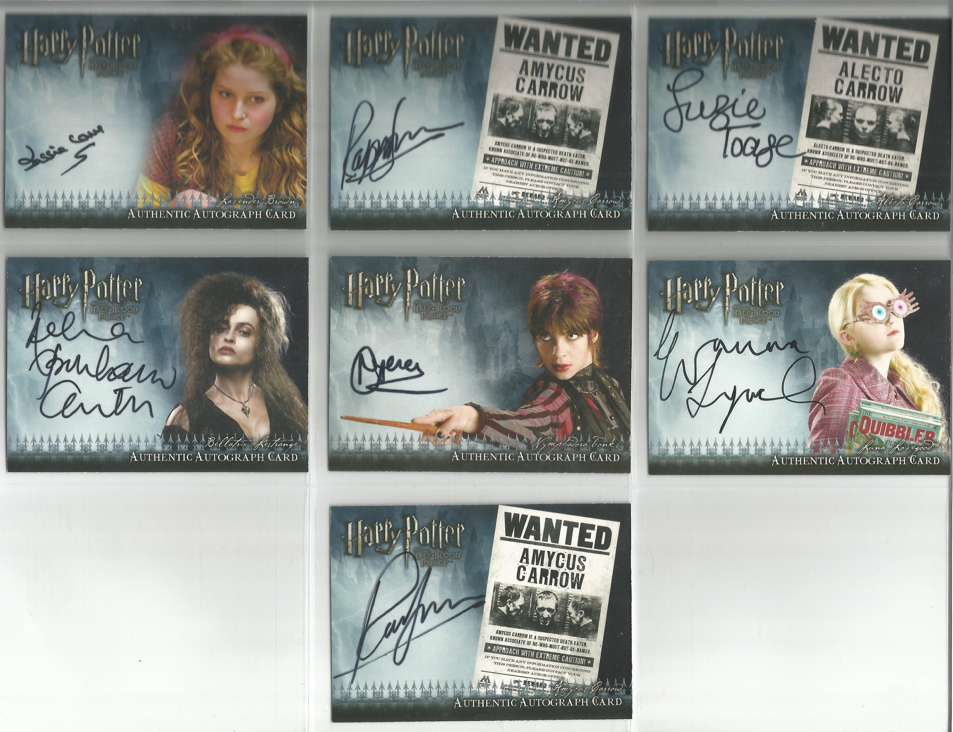 Harry Potter Half Blood Prince collection of 7 autographed Artbox