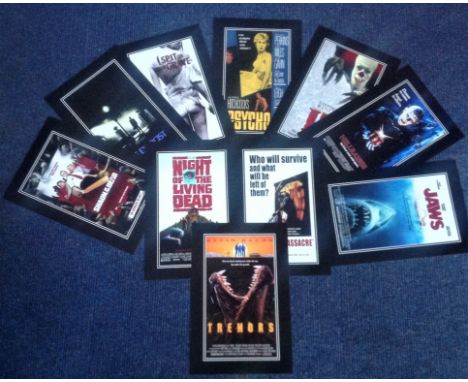 Set of 10 Horror Posters 12x8 photos. Each photo is designed with a black border to make it look like a double mount. Each ph