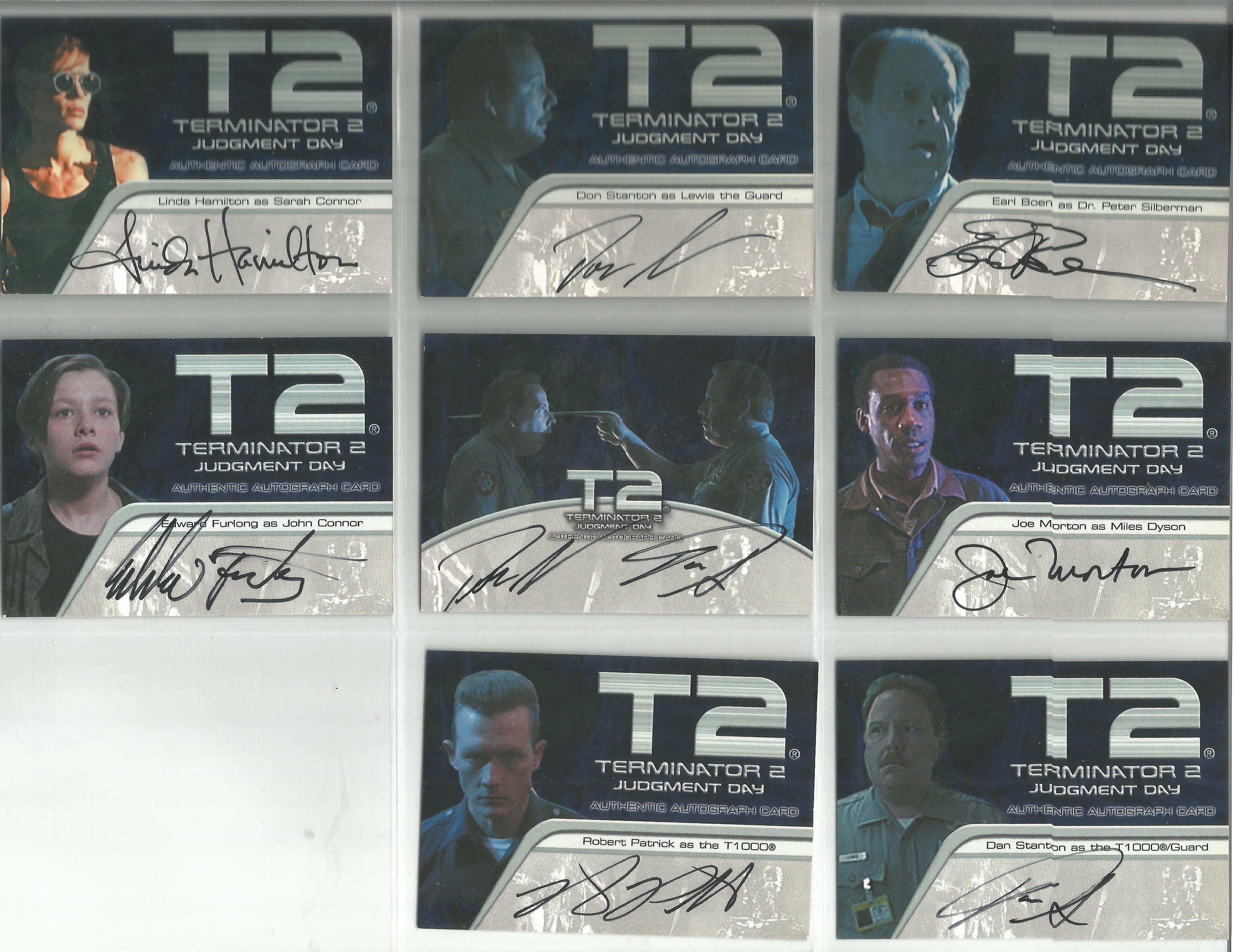 Terminator 2 Judgement Day collection of 8 autographed Artbox trading ...