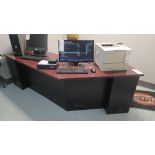 L-Shape Desk, 98'' x 52'', c/w (3) Drawers, (1) Door & Keyboard Support