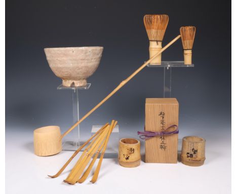 Japan, collection of bamboo utensils for the tea-ceremony, including six tea-spoons (chashaku), one water-spoon (hishaku), tw