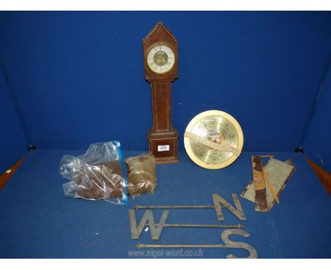 A novelty Clock in the form of a miniature Pine longcase Clock having a clockwork movement (not running), 18'' high approx, a