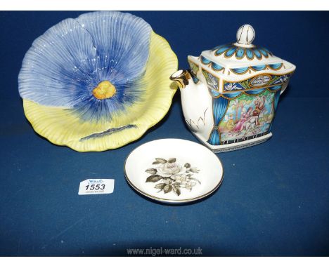 A quantity of china to include A Sadler teapot 'Midsummer's Night Dream',  flower bowl, Royal Worcester pin dish etc.