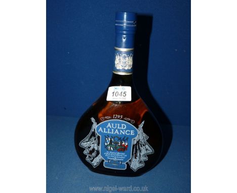 A bottle of Auld Alliance, an original marriage of malt scotch whisky with finest French Armagnac.