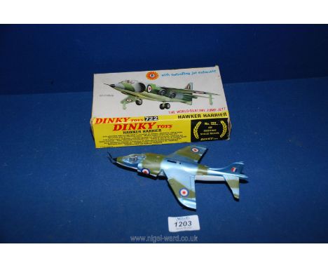 A boxed Dinky model no. 722 Hawker Harrier (nose cone probe as found)