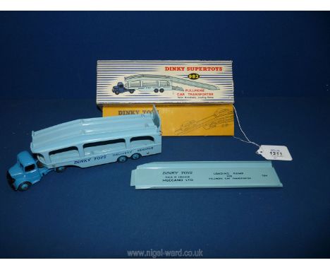 A ''Dinky Supertoys'' Pullmore car Transporter, No. 982 and Loading ramp, No. 794, boxed, in excellent condition.