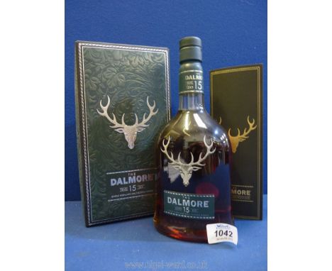 A boxed bottle of 'The Dalmore' 15 years Single Highland Malt Scotch Whisky.