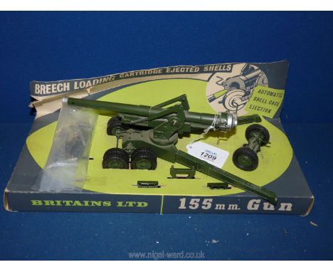 A Britains Ltd. model of Breech loading 155 mm gun, catalogue no 9745 in original packaging.